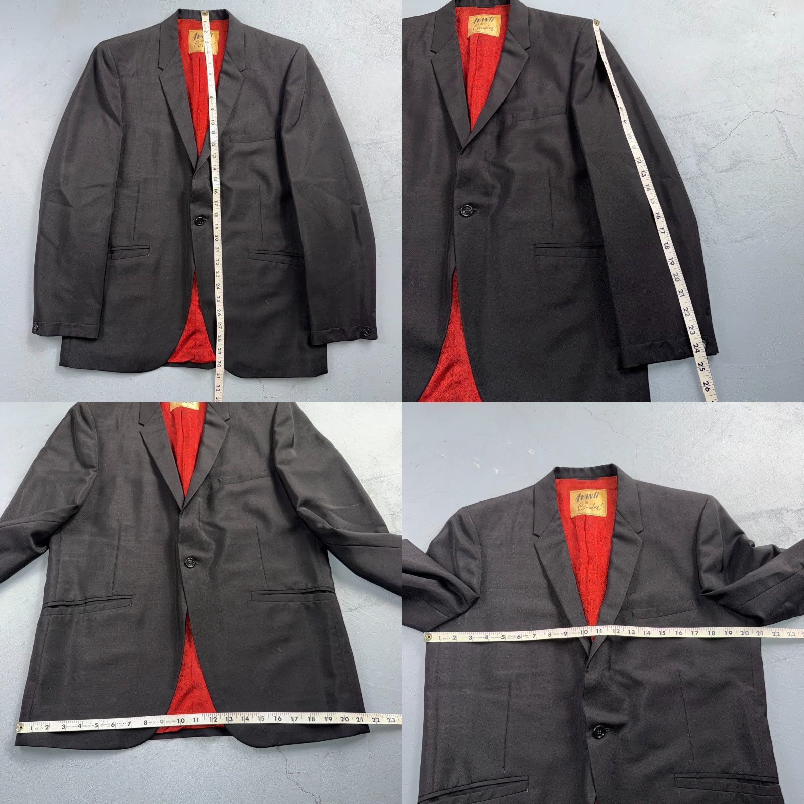 Vintage VTG Avanti Carmine Mens 2 PC Suit Jacket Coat Pants 40 Black Rockabilly 1960s 1960s Gab Poly West Gab? Size 40R - 10 Thumbnail