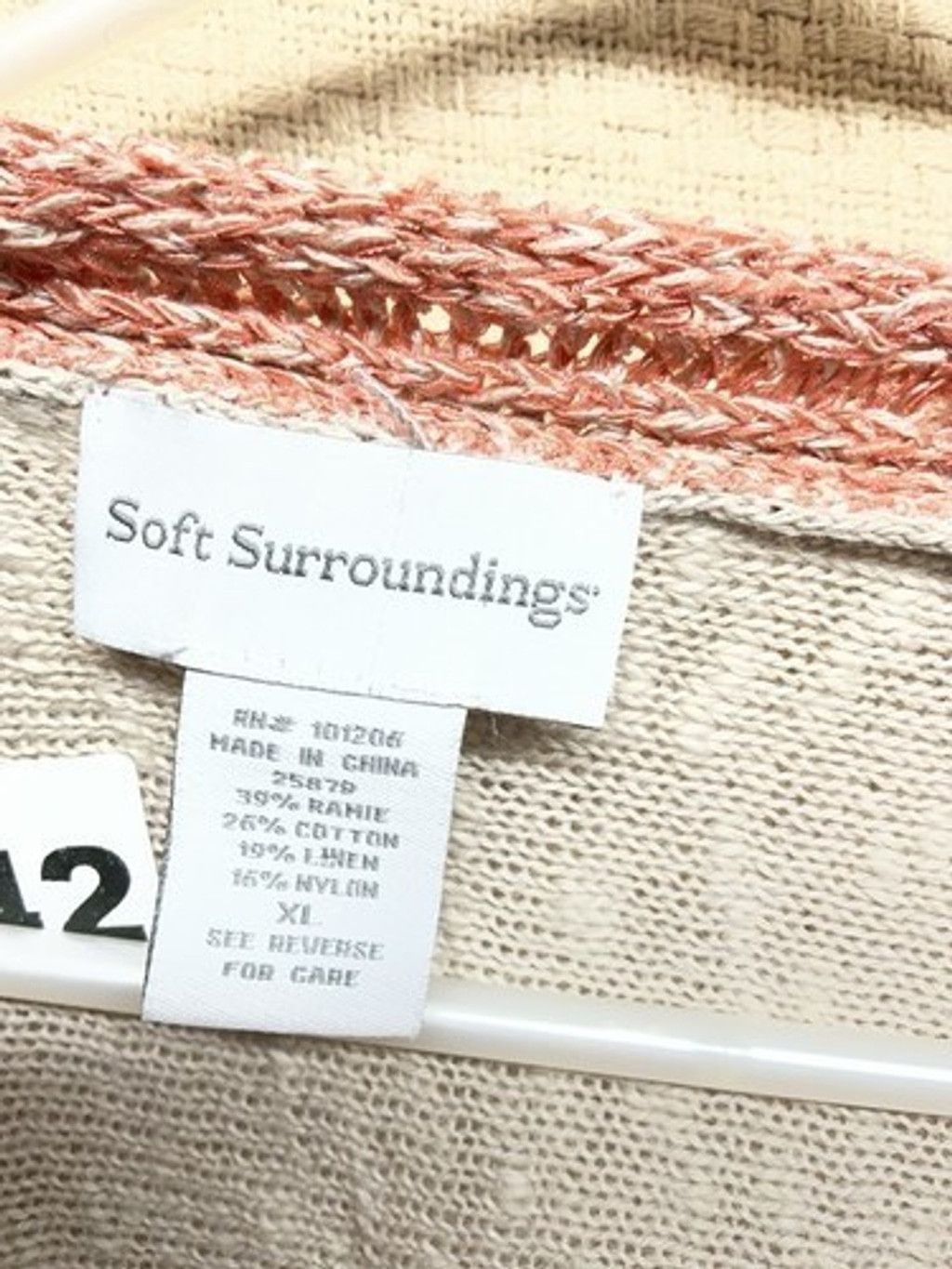 Soft Surroundings Soft Surroundings Cotton/Linen Crochet Sweater Women Size XL Size XL / US 12-14 / IT 48-50 - 2 Thumbnail