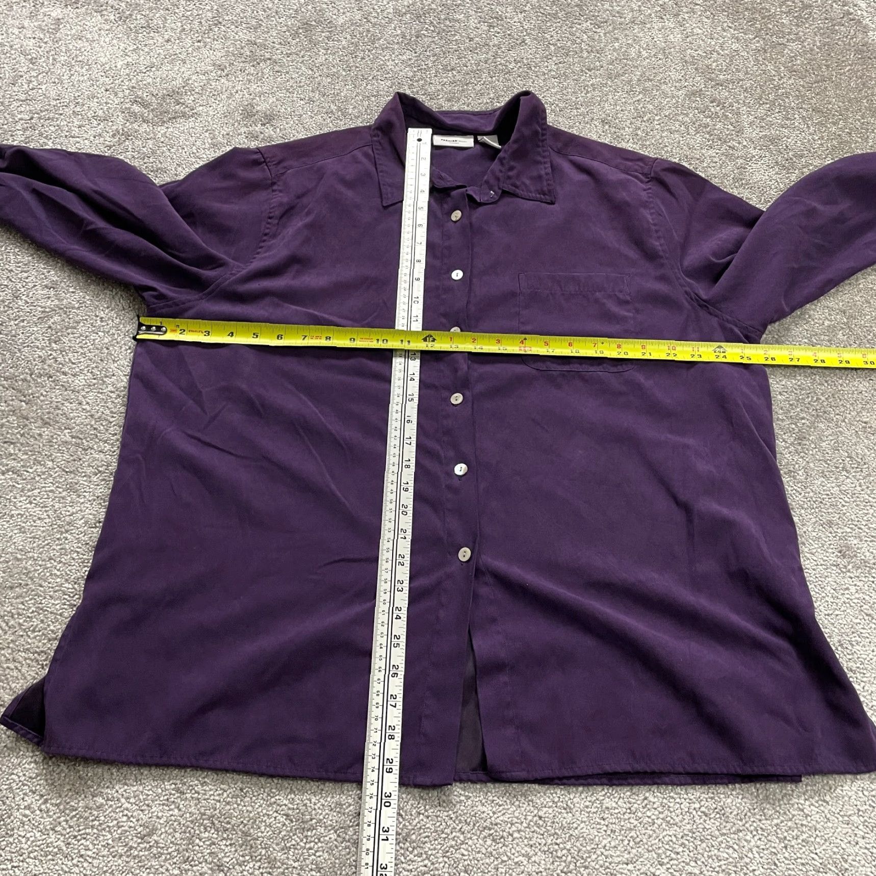 Vintage Parisian Works Shirt Womens 20W Purple Long Sleeve Faux Suede Blouse Size 3XL / US 20-22 - 6 Thumbnail