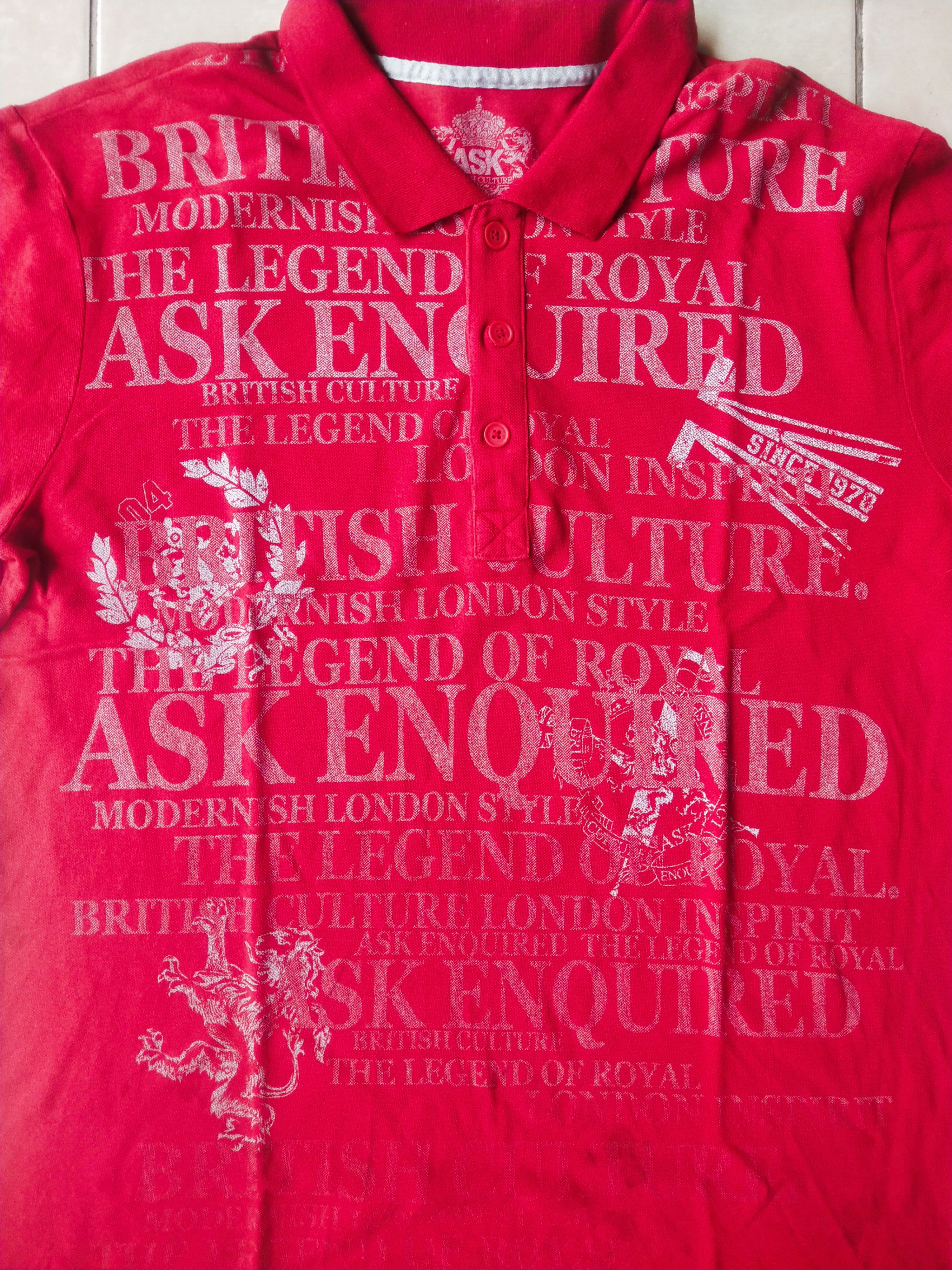 Hysteric Glamour 2000s ASK Enquired Red All Over Print Polo Y2K Vintage Size US XL / EU 56 / 4 - 2 Thumbnail