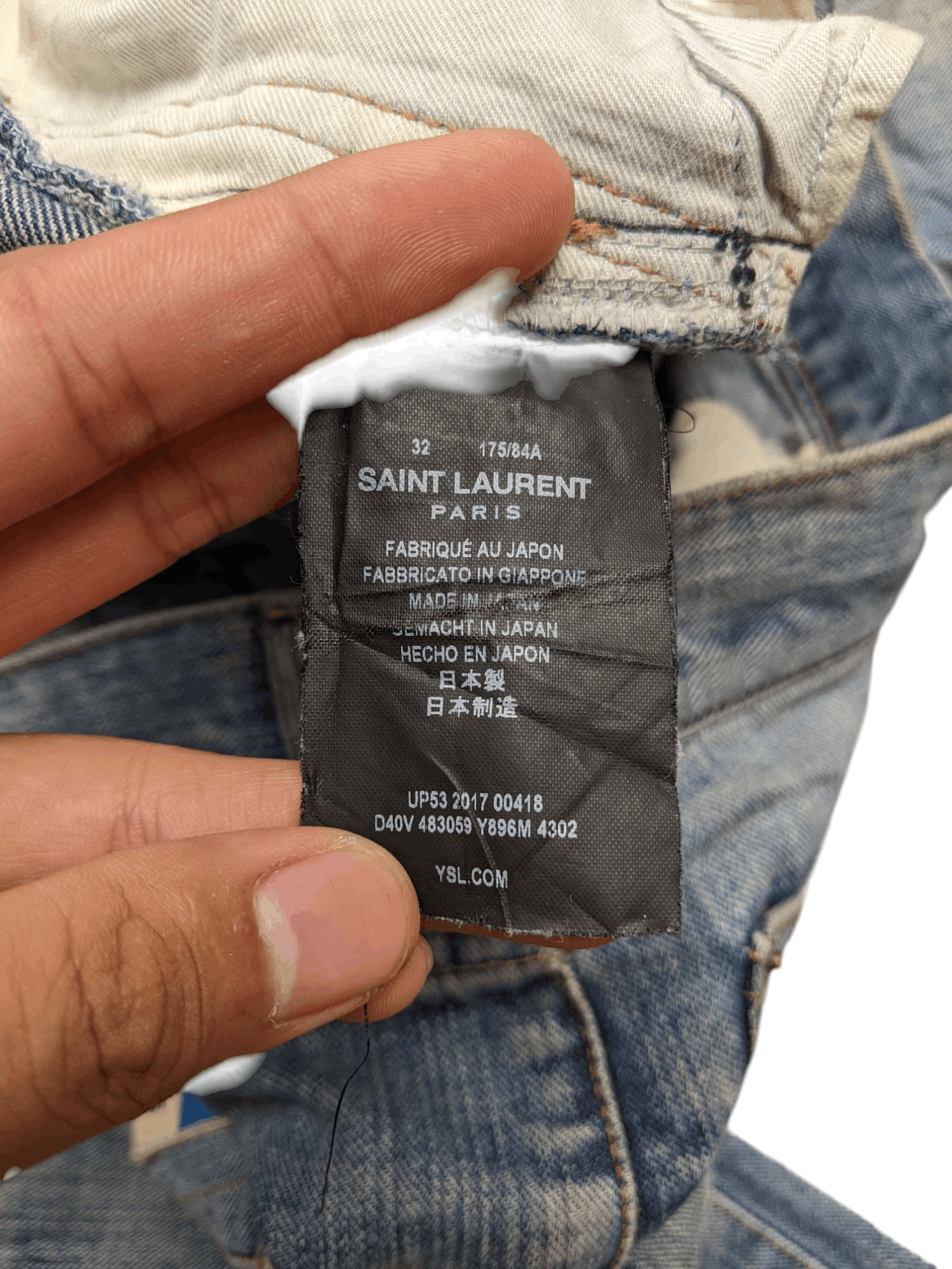 Saint Laurent Paris AW 17 University Distressed Light Wash Size US 32 / EU 48 - 16 Thumbnail
