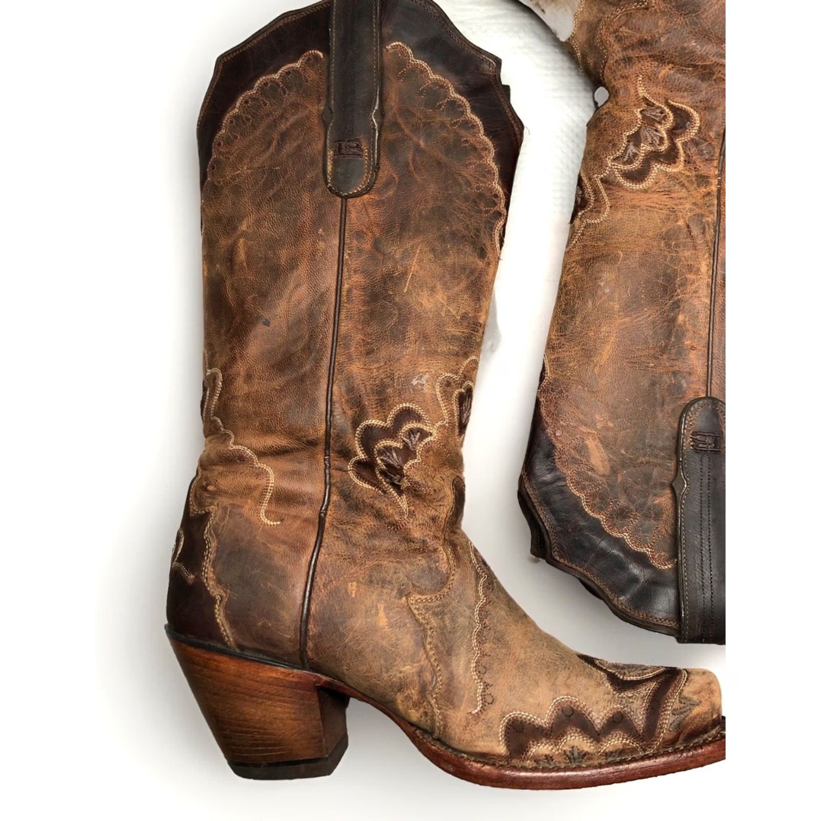 Tony Lama Tony Lama Women’s Boots Sz 8 Snip Toe Western Brown Tan 6071L Size US 8 / IT 38 - 4 Thumbnail