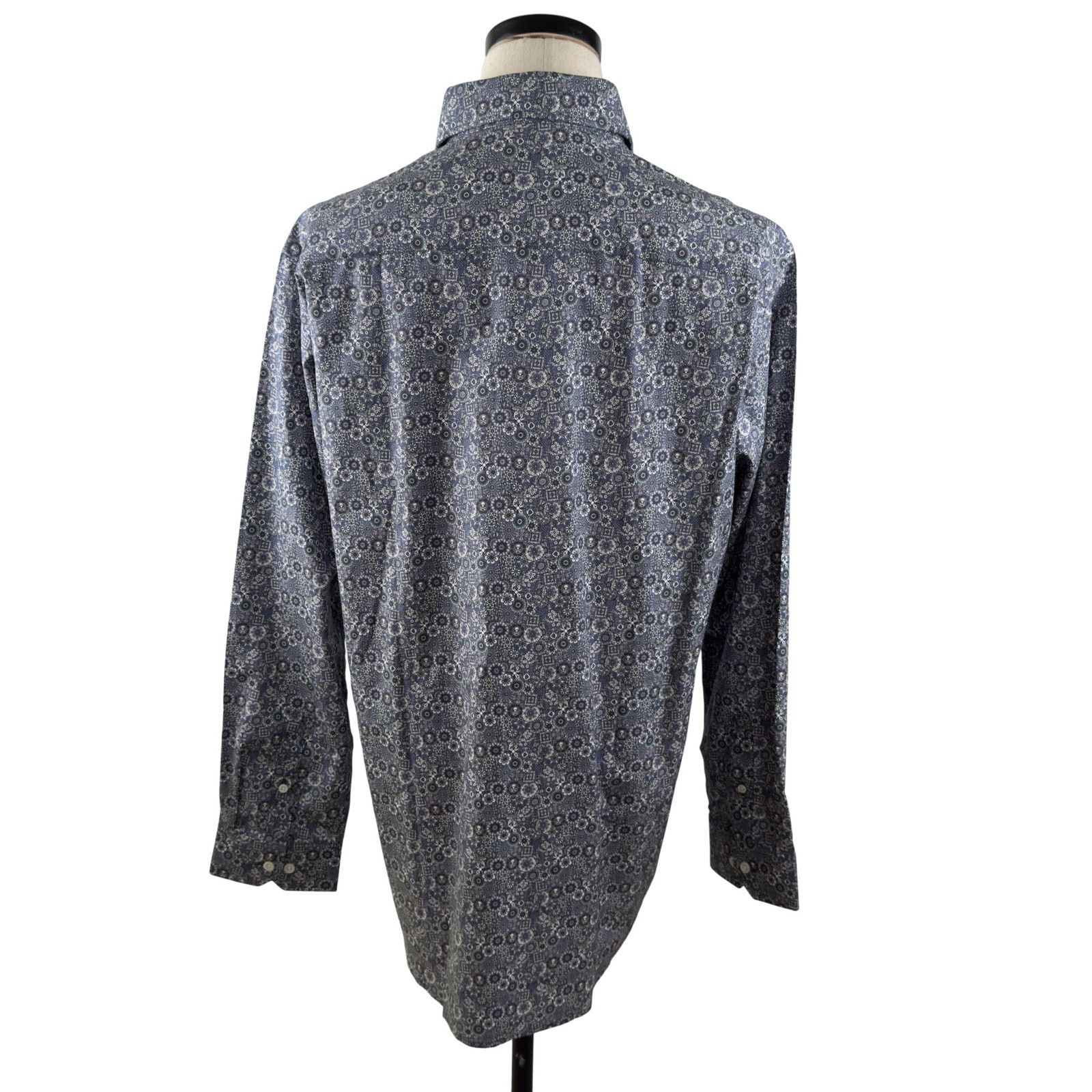 Other Blake Mill Blue Floral SKULLS Cotton Button Down Shirt NWT Size US XXL / EU 58 / 5 - 4 Thumbnail