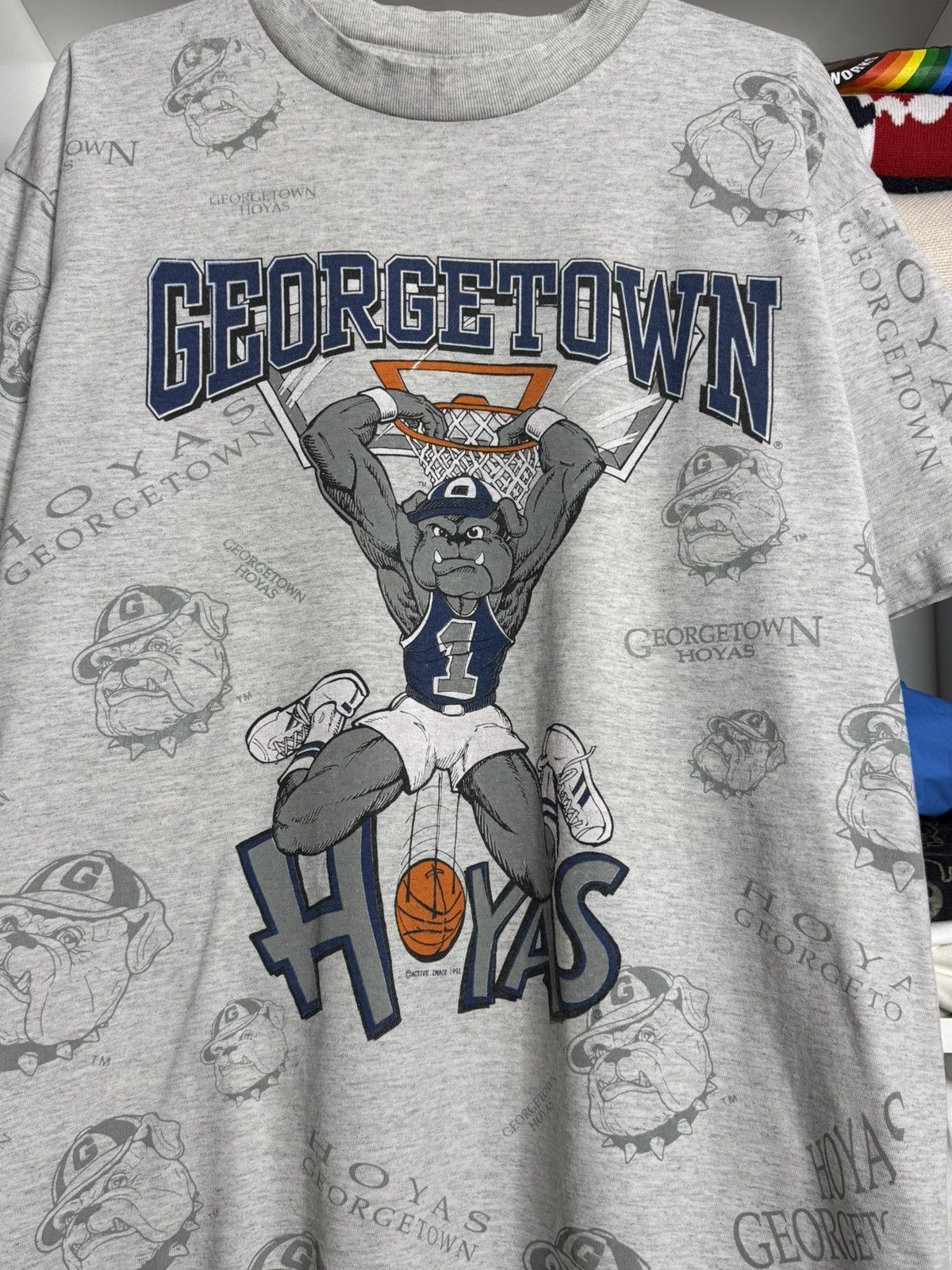 Other Vintage Georgetown Hoyas Active Image 1991 tshirt size L Size US L / EU 52-54 / 3 - 3 Thumbnail