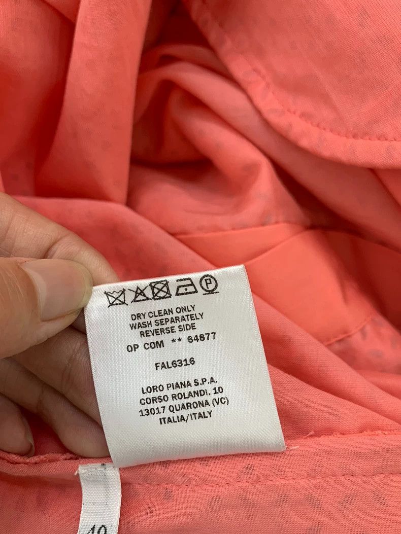 Loro Piana LORO PIANA Orange pink lace-trimmed dress with laces Size M / US 6-8 / IT 42-44 - 6 Thumbnail