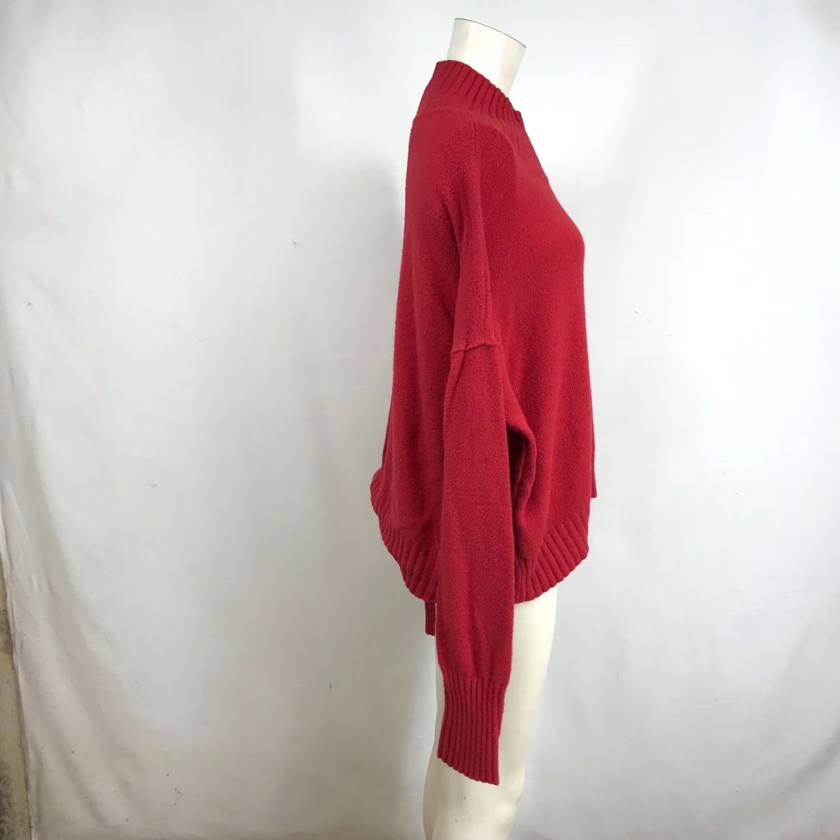 Free People Free People Red Oversized Knit Sweater Large Size L / US 10 / IT 46 - 4 Thumbnail