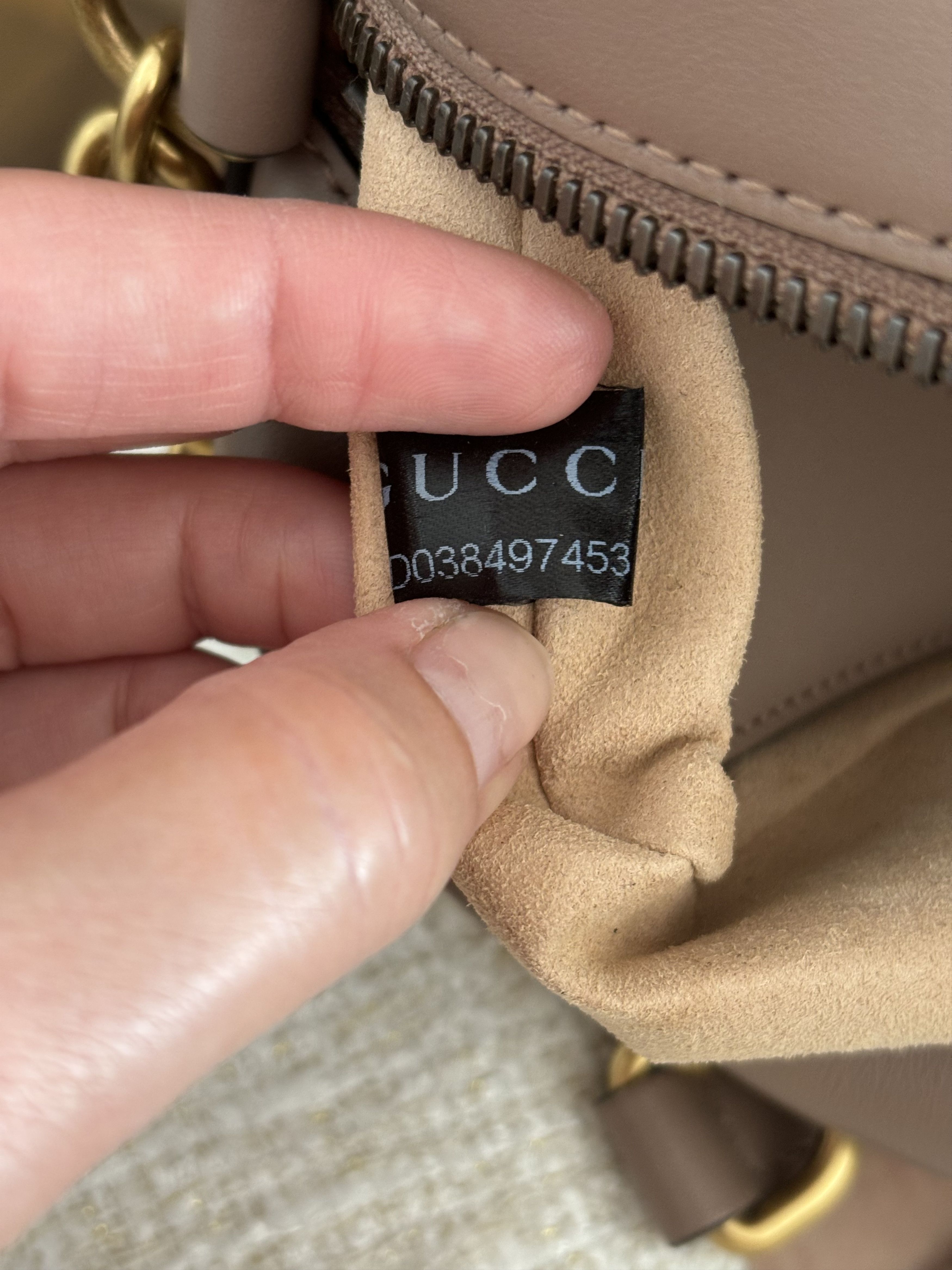 Gucci Gucci double G logo Marmont beige crossbody leather bag Size ONE SIZE - 4 Thumbnail
