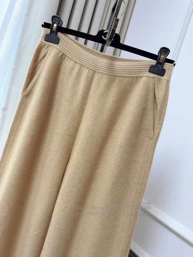 Loro Piana Loro Piana Yellow Gradient Cashmere Knit Wide Leg Trousers Size 28" / US 6 / IT 42 - 3 Thumbnail