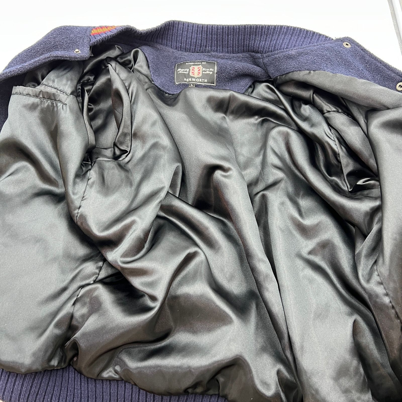 Vintage Ashworth Fleece Varsity Jacket Vintage USA Navy Blue Size US L / EU 52-54 / 3 - 6 Thumbnail