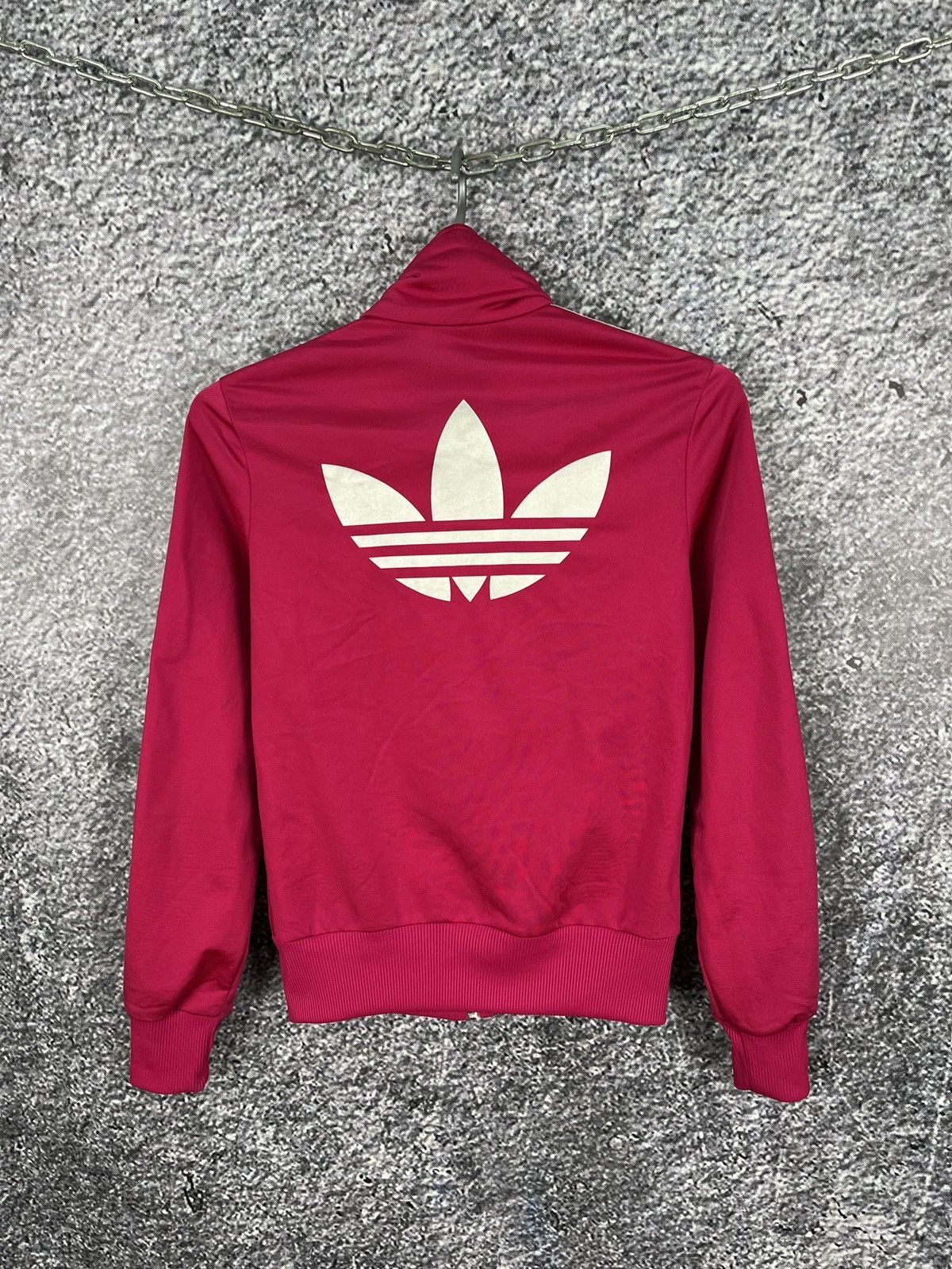 Adidas Firebird Track Jacket Big Trefoil Logo Pink Size 34