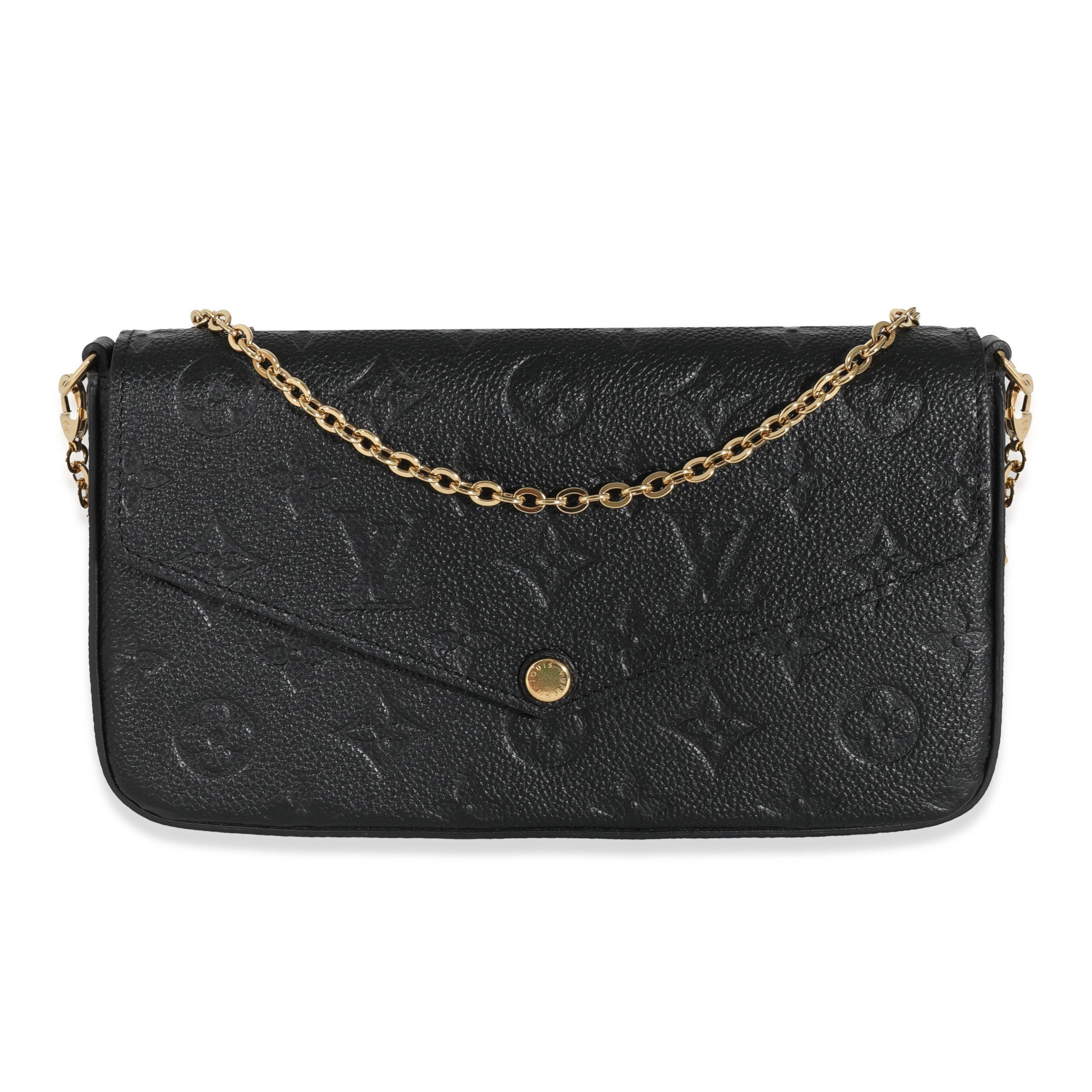 image of Louis Vuitton Black Monogram Empreinte Félicie Pochette, Women's