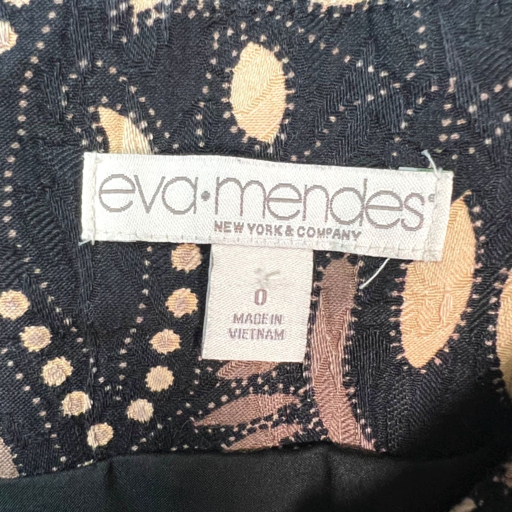 Vintage Eva Mendes New York & Company Black & Gold Floral Pencil Skirt Womens Size 0 Size 25" / US 0 / IT 36 - 3 Thumbnail