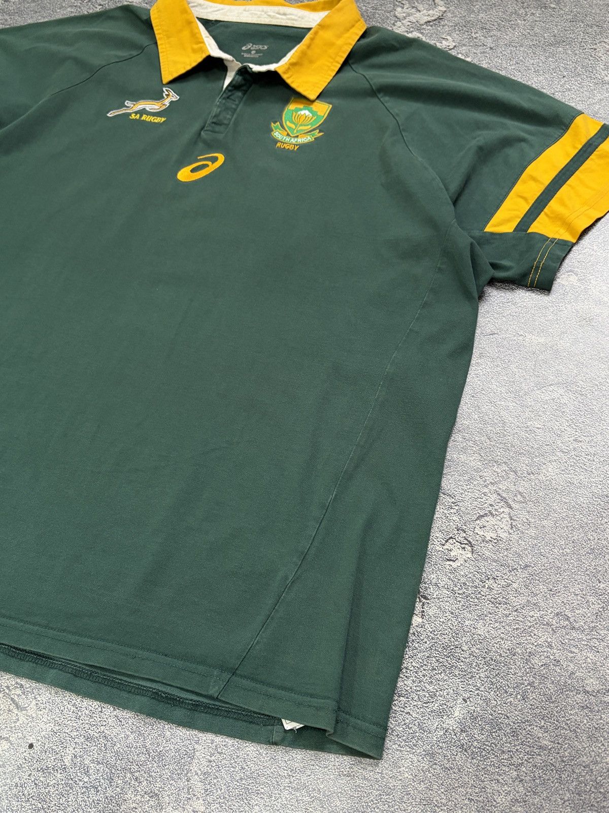 Asics ASICS Springboks South Africa Rugby Polo Shirt Green 3XL Vtg Size US XXL / EU 58 / 5 - 7 Thumbnail