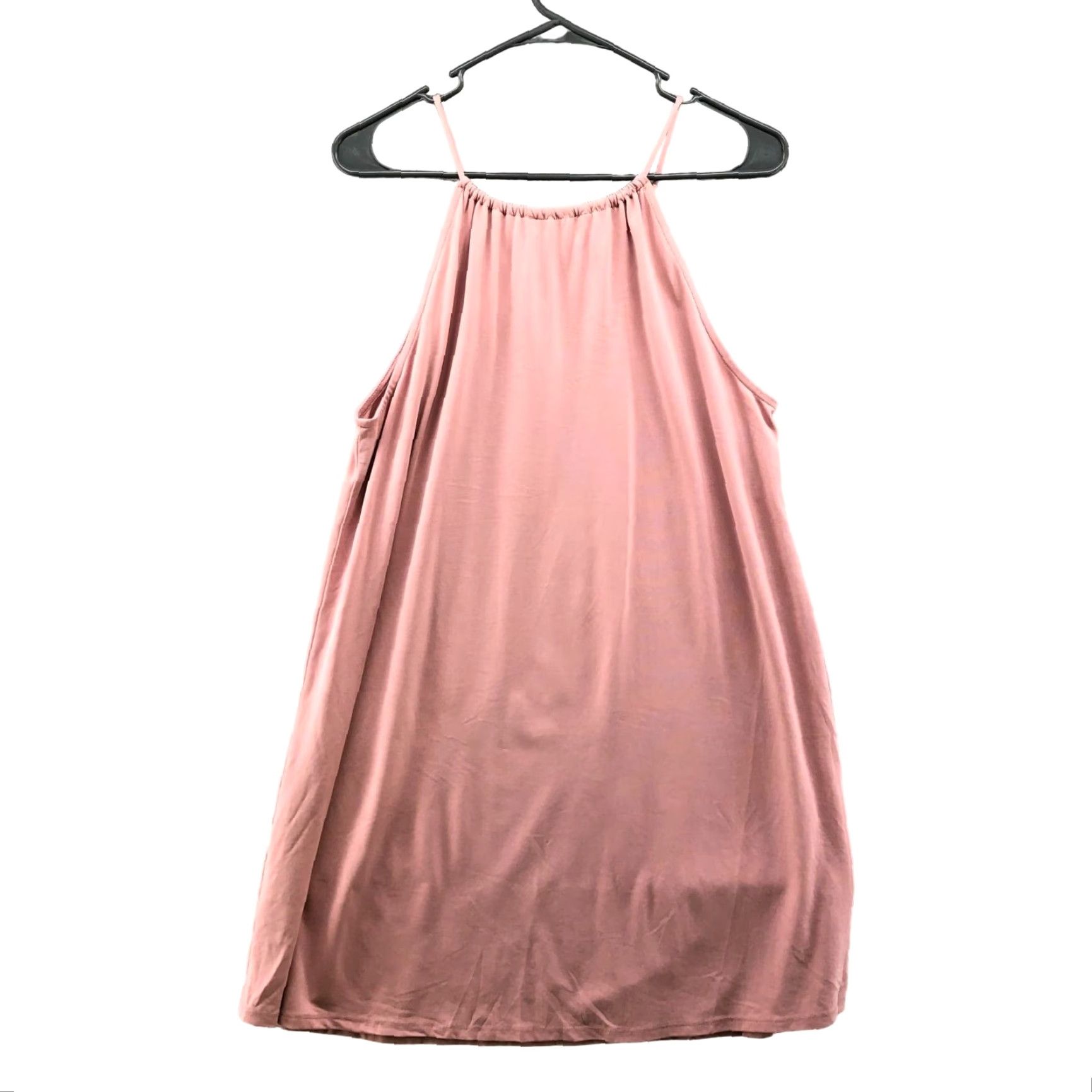 Vintage If You Be My Star I'll Be Your Sky Pink Modal Blend High Neck Cami Dress S Women's Casual Sleeveless Knit Short Dress Size S / US 4 / IT 40 - 2 Thumbnail