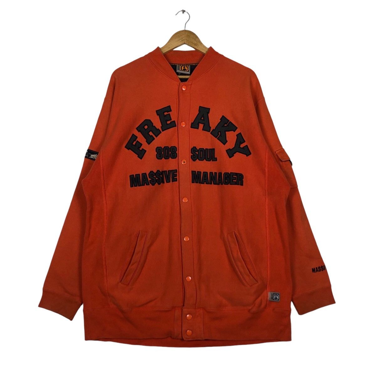 Japanese Brand Rare Freaky Massive Manager Varsity Jacket Large Orange Size US L / EU 52-54 / 3 - 1 Thumbnail