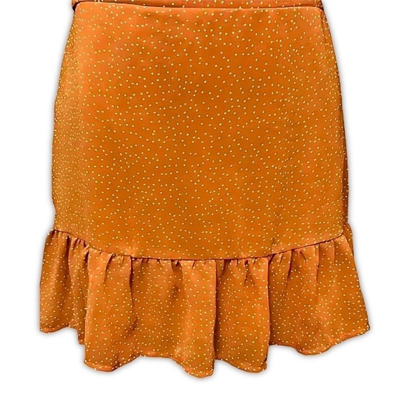 Cotton On Cotton On Mini Skirt Polka Dot Lined Flirty Ruffle Orange L Size 30" / US 8 / IT 44 - 4 Thumbnail