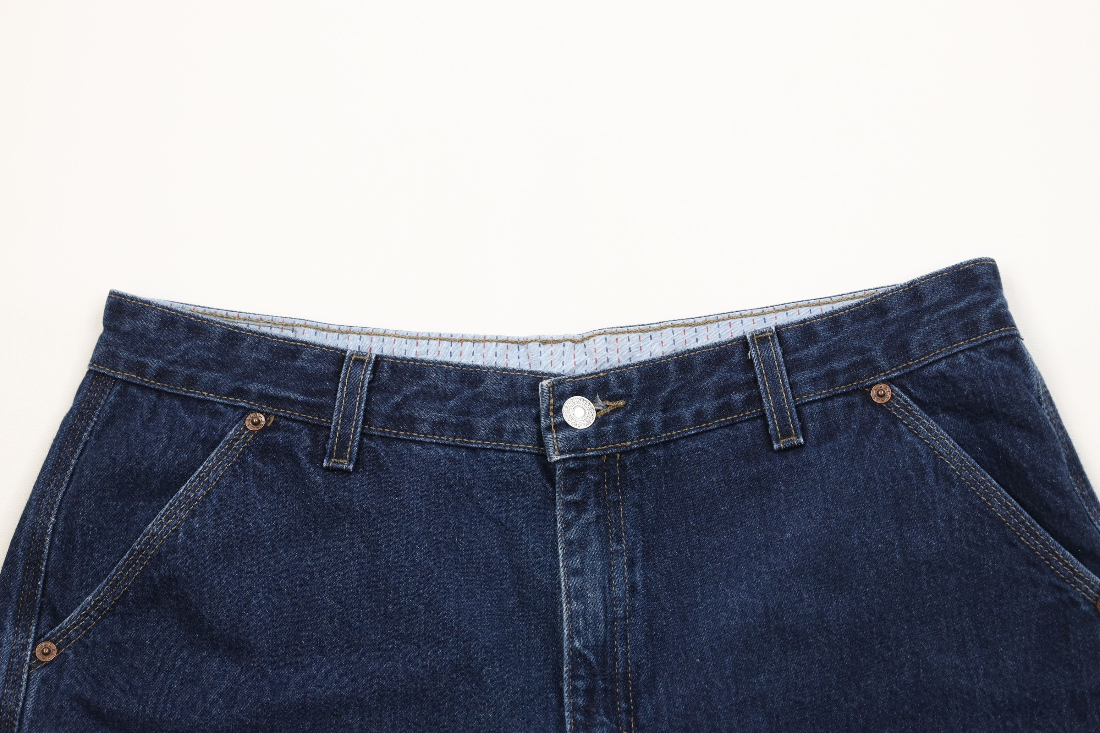 Levi's Vintage Y2K 2002 Levis Baggy Relaxed Denim Cargo Shorts Size 38" / US 16 / IT 52 - 2 Thumbnail
