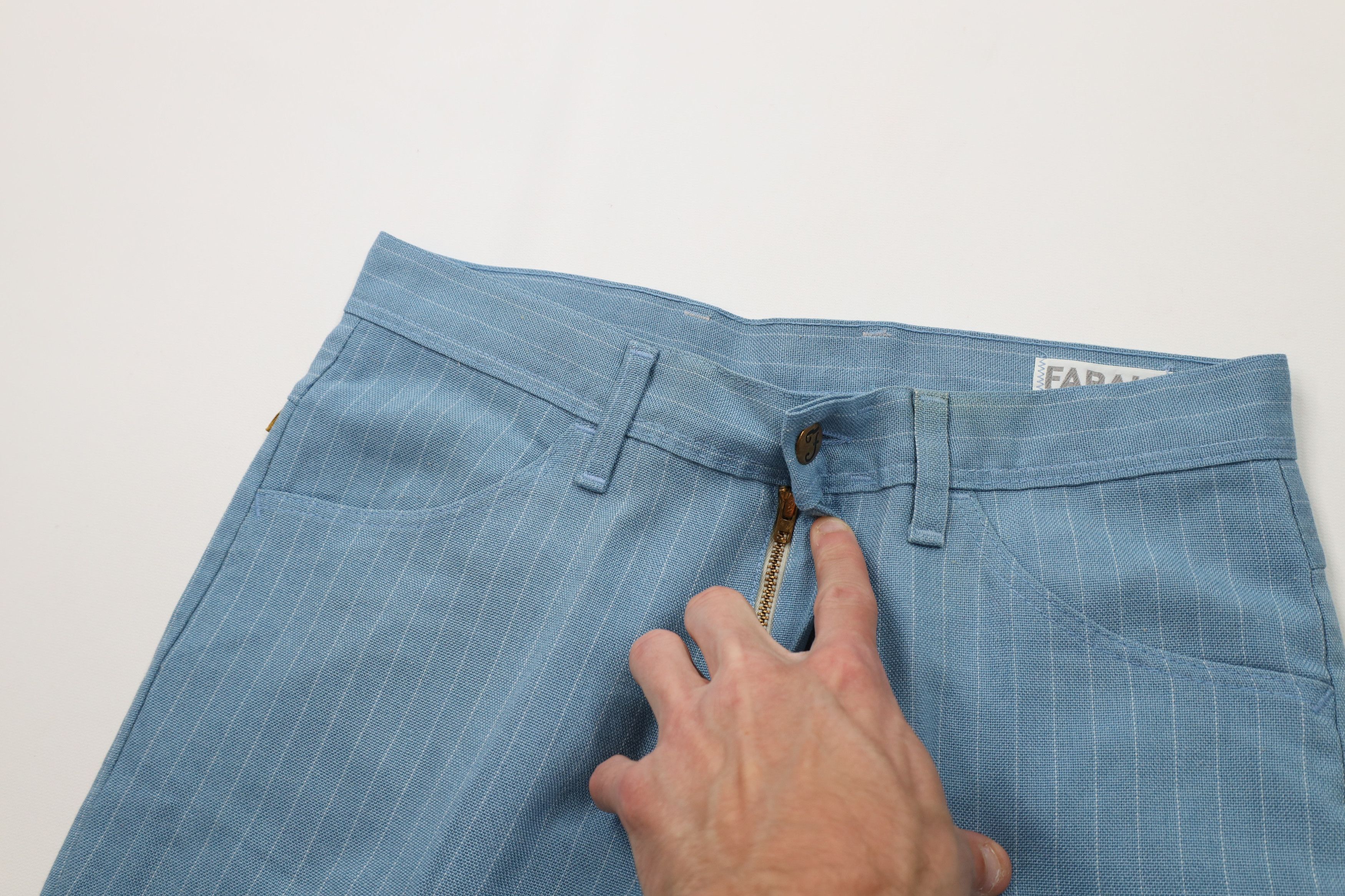 Vintage Vintage 70s Streetwear Pinstriped Chino Pants Blue USA Size US 30 / EU 46 - 8 Thumbnail