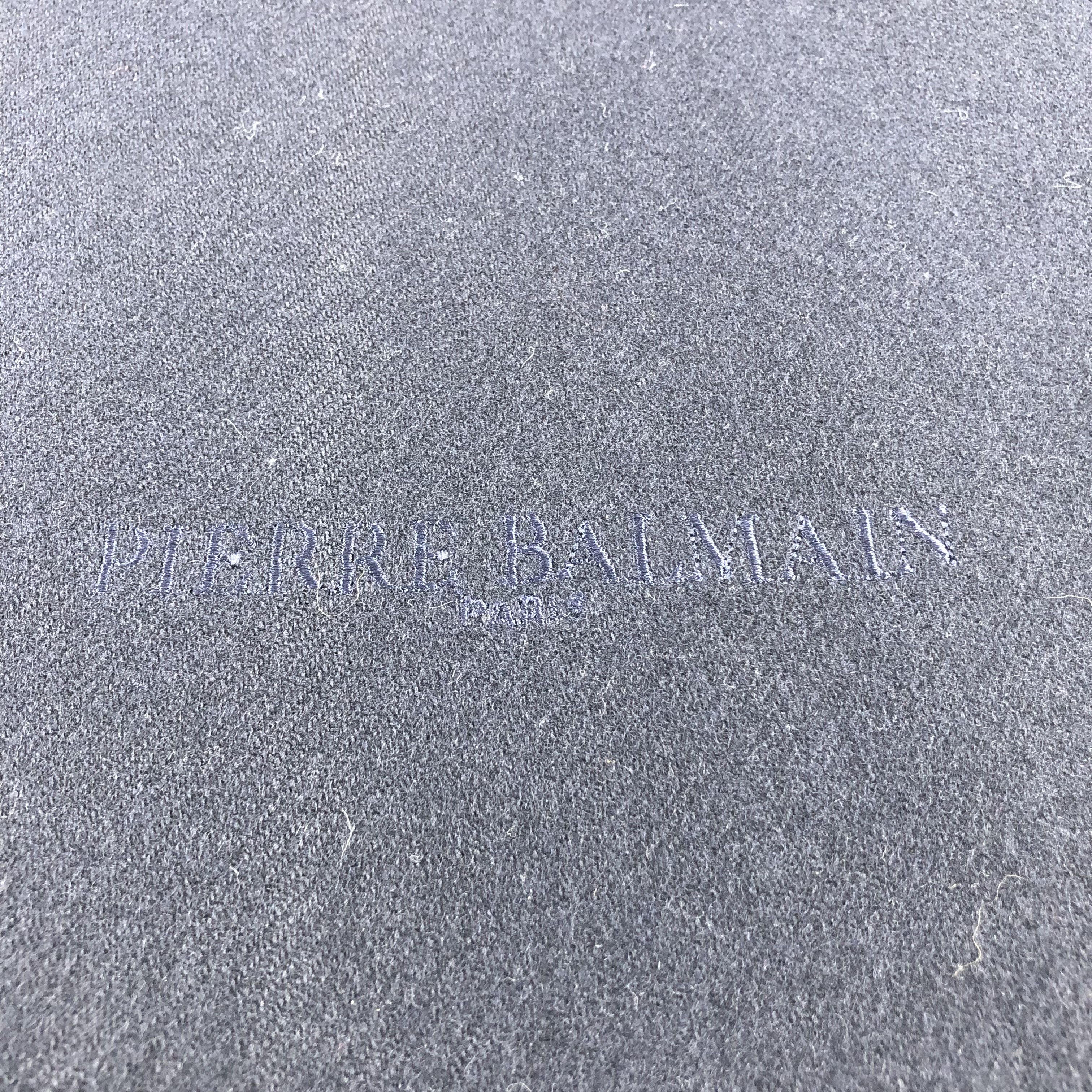 Pierre Balmain Pierre Balmain Plain Navy Wool Scarf Muffler V1002 Size ONE SIZE - 4 Thumbnail