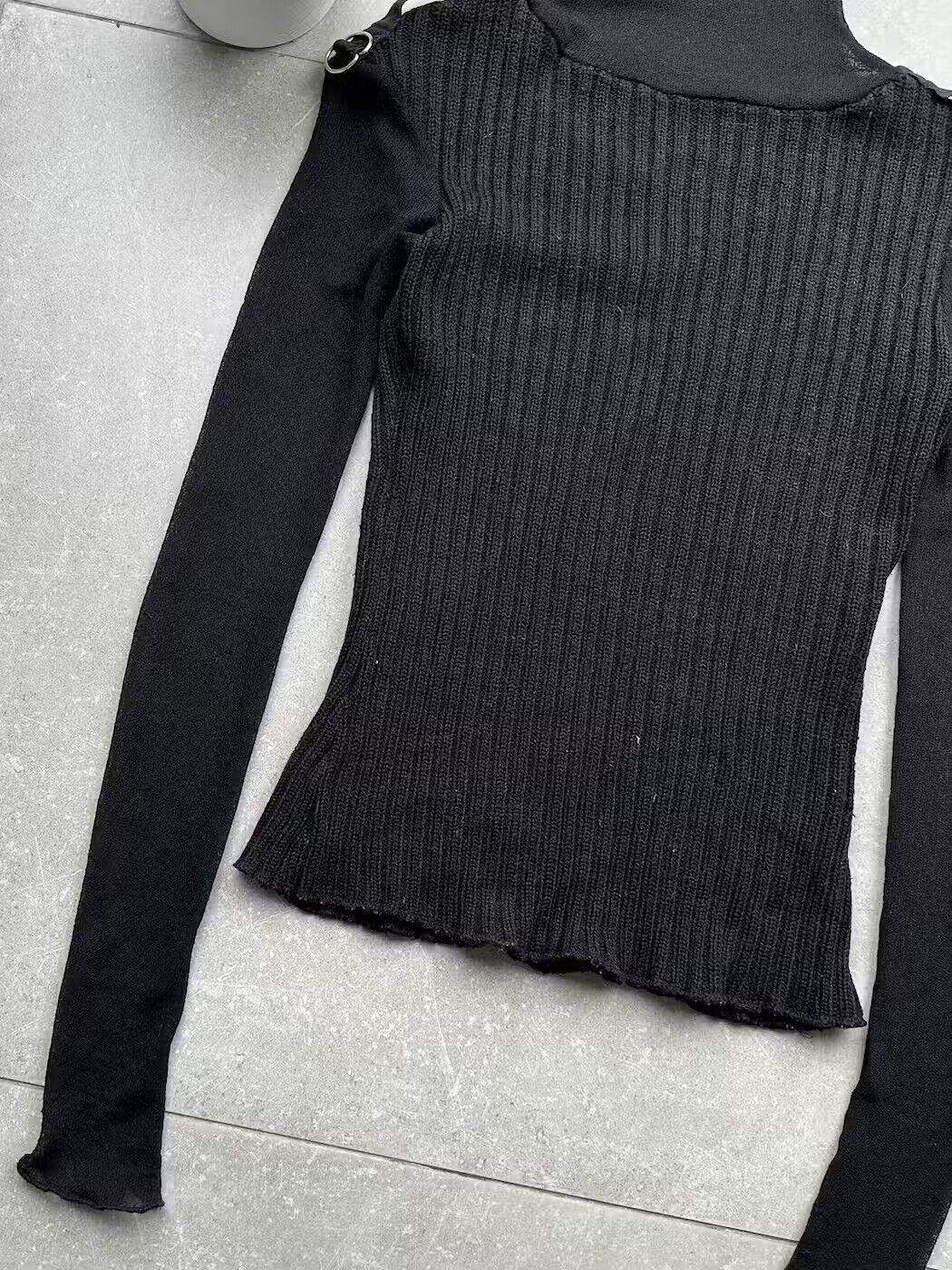 If Six Was Nine Bebe Vintage Mesh Sleeve And Neck Sweater | Grailed