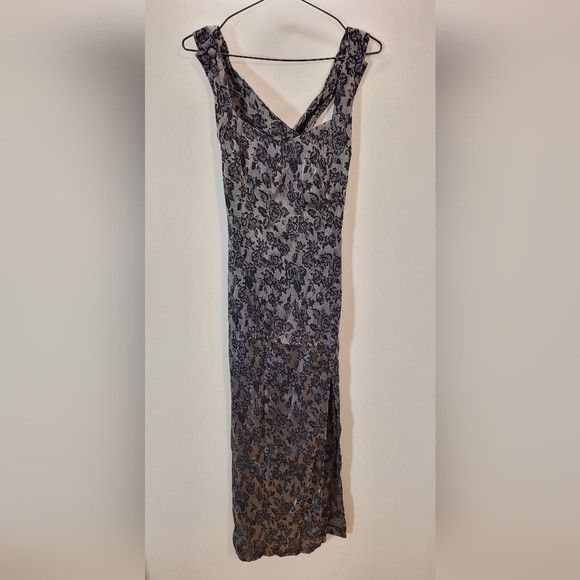 Vintage Vintage Two Roads 2R Maxi Floral Evening Dress Side Slit - S Size S / US 4 / IT 40 - 2 Thumbnail