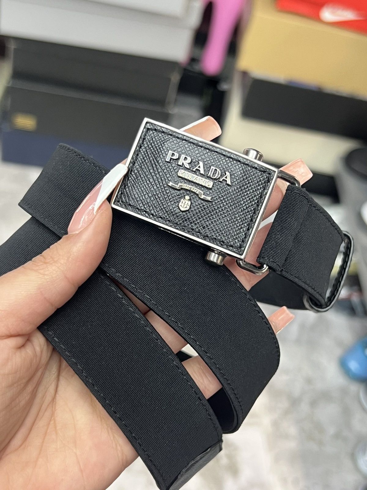 Prada Prada Nylon Belt Size 28 - 1 Thumbnail