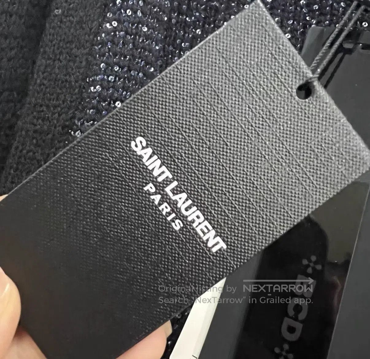 Saint Laurent Paris Black Sequined Hooded Sweater - Size L. Size US L / EU 52-54 / 3 - 5 Thumbnail