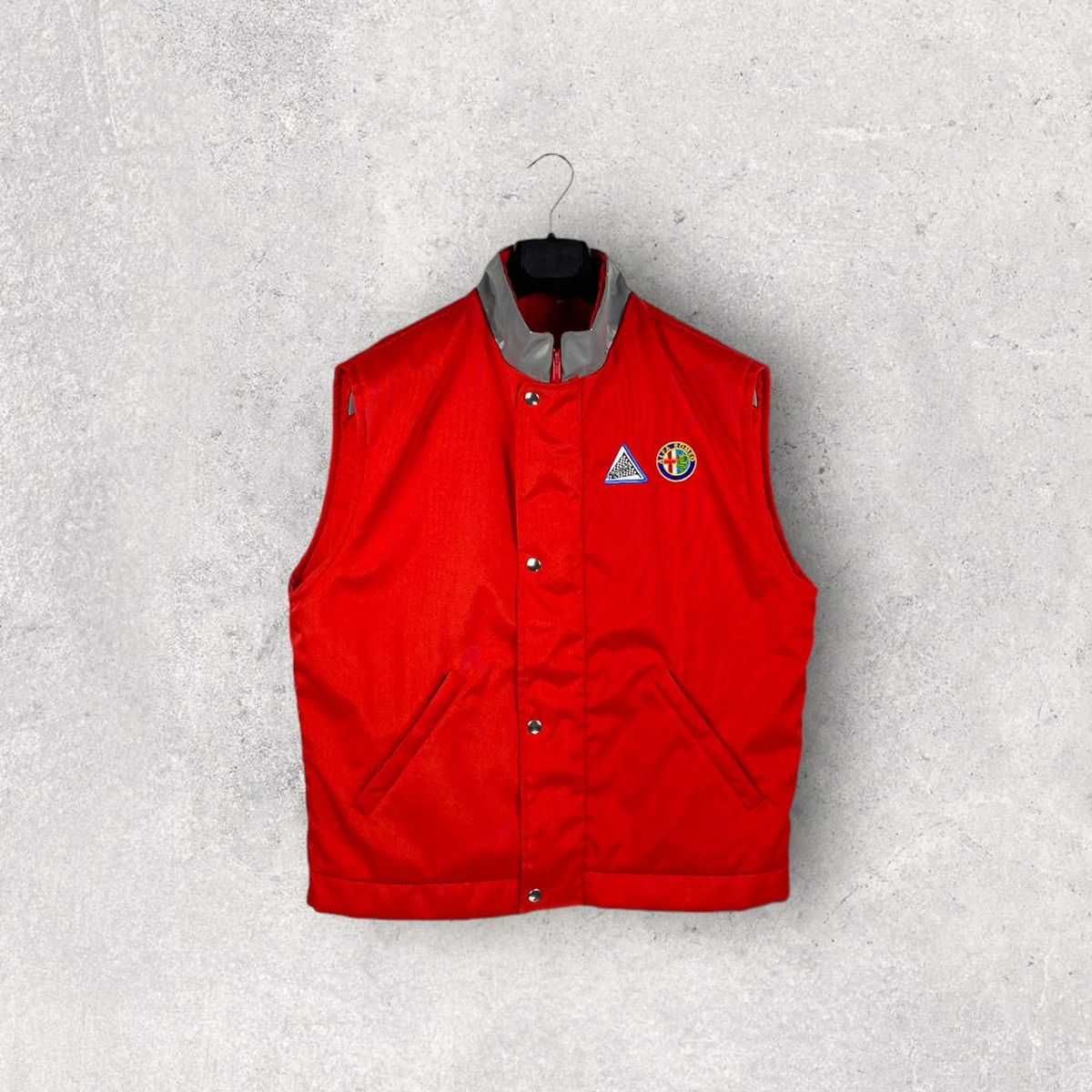 image of Archival Clothing x Racing Vintage Alfa Romeo Padded Jacket Vest Bomber 90's Racing in Red (Size XL