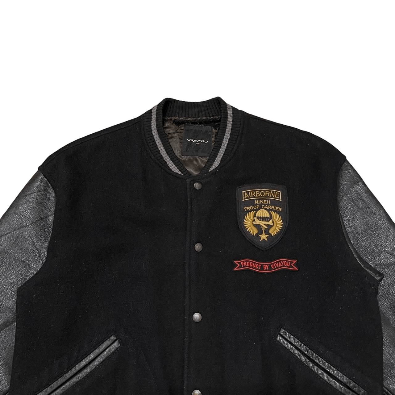Japanese Brand Vintage Japanese Vivayou Wool Varsity Jacket Leather Sleeve Size US M / EU 48-50 / 2 - 5 Thumbnail