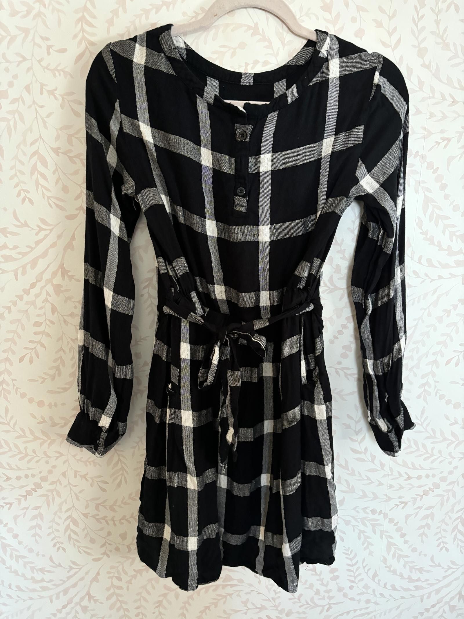 Designer Lurex, Black and White Plaid Dress with Belt Size S / US 4 / IT 40 - 2 Thumbnail