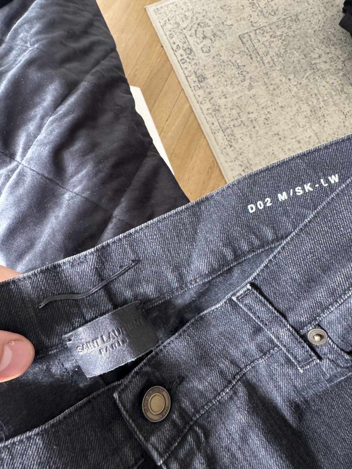 Saint Laurent Paris Saint Laurent D02 Denim Black 2016 Hedi Slimane Skinny Rare Size US 32 / EU 48 - 3 Thumbnail