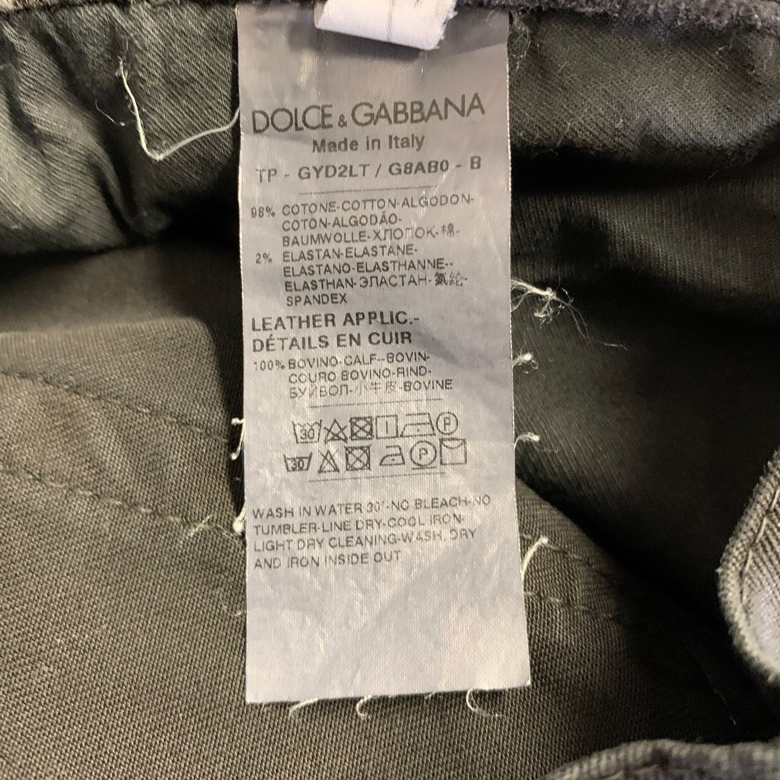 Dolce & Gabbana DOLCE & GABBANA Black Cotton Blend Jean Cut Casual Pants Size US 36 / EU 52 - 8 Thumbnail