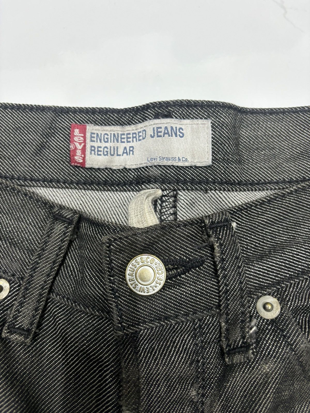 Levi's Levi’s Engineered Curved Black Distressed Denim Jeans Loose Size US 30 / EU 46 - 9 Thumbnail
