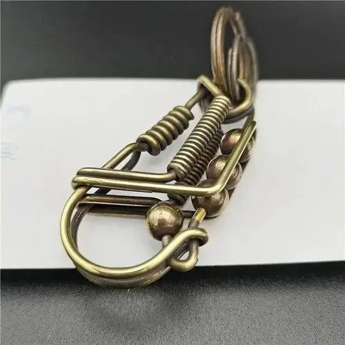 Vintage Brass Handicraft Mechanical KeyRing Size ONE SIZE - 7 Thumbnail