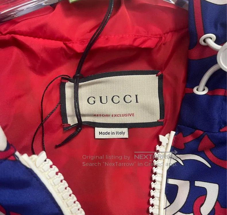 Gucci Gucci Blue double G full-print anchor logo hooded jacket Size US M / EU 48-50 / 2 - 3 Thumbnail