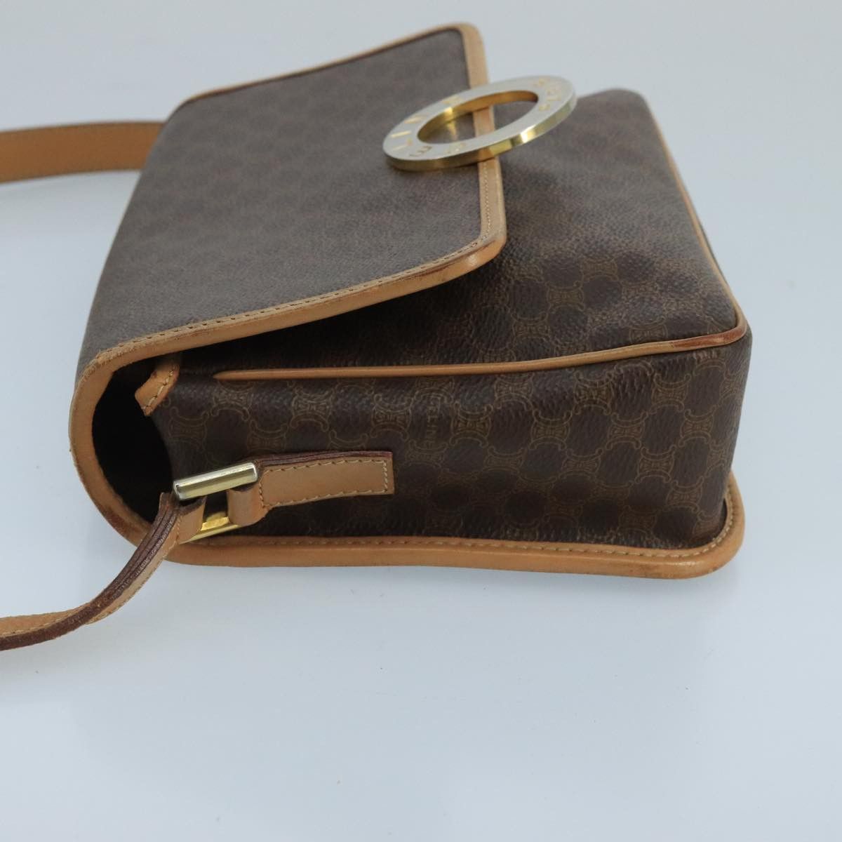 Celine CELINE Macadam Canvas Circle Shoulder Bag Brown Size ONE SIZE - 3 Thumbnail