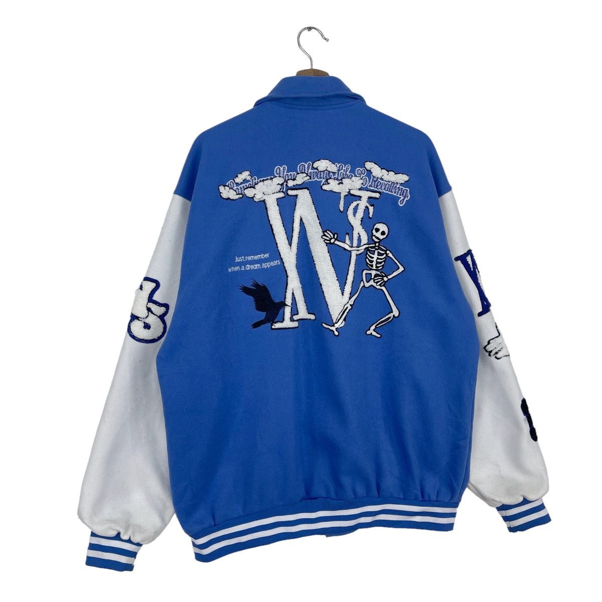 If Six Was Nine × Japanese Brand INS Skeletons Blue Hip Hop Varsity Size US L / EU 52-54 / 3 - 7 Thumbnail
