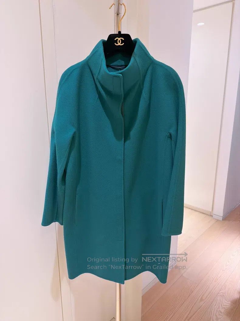 Loro Piana Loro Piana Peacock Green Baby Cashmere Notched Collar Mid- Size S / US 4 / IT 40 - 1 Thumbnail