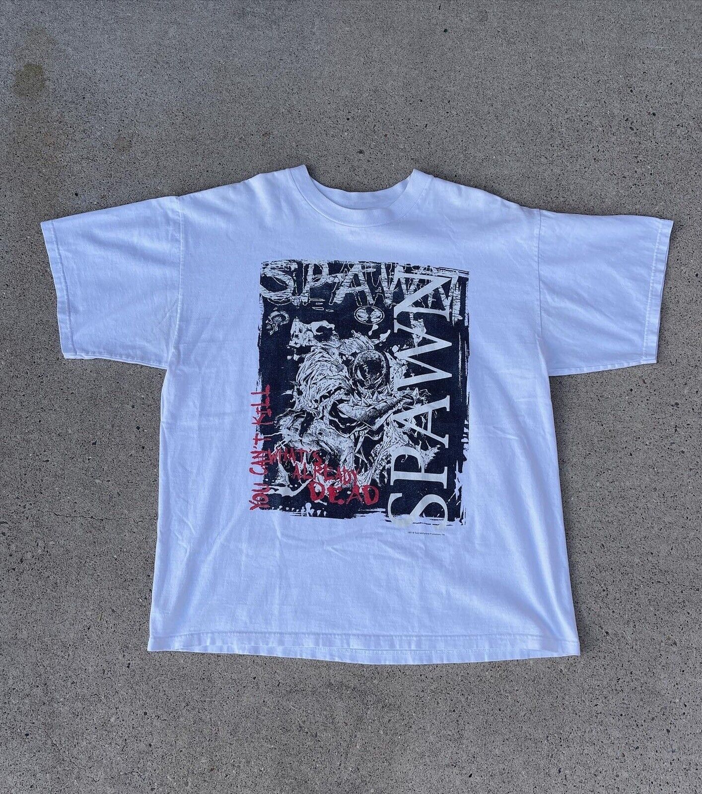 image of Vintage 1997 "spawn" Graphic Tee in Black, Men's (Size XL)