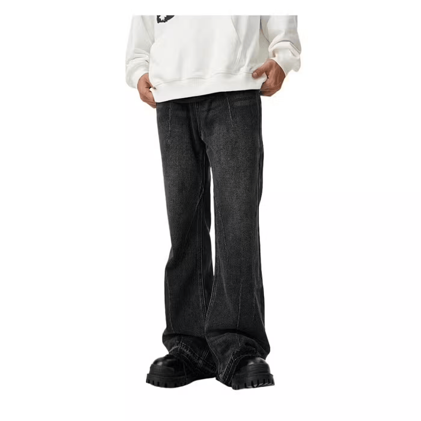 Black Fitted Flared Jeans