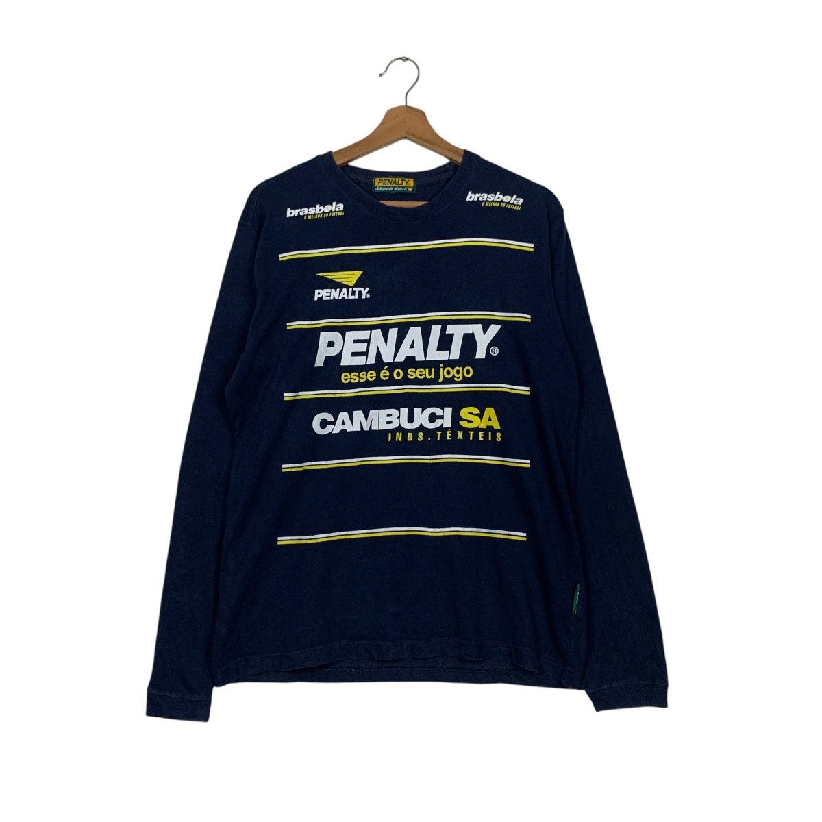 Penalty Vintage PENALTY Brazil Big Logo Long Sleeve Tees #2848-C128 Size US L / EU 52-54 / 3 - 1 Thumbnail