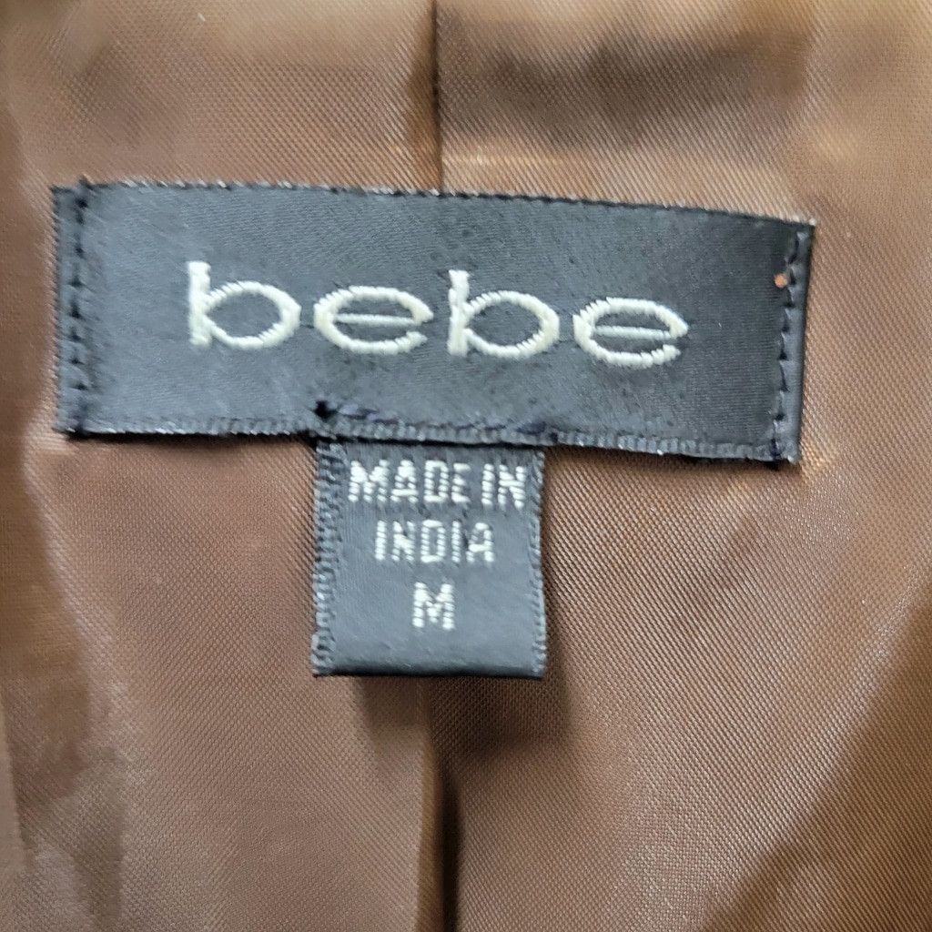 Bebe bebe Women Brown Open Closure Genuine Soft Leather Overcoat Size M / US 6-8 / IT 42-44 - 10 Thumbnail