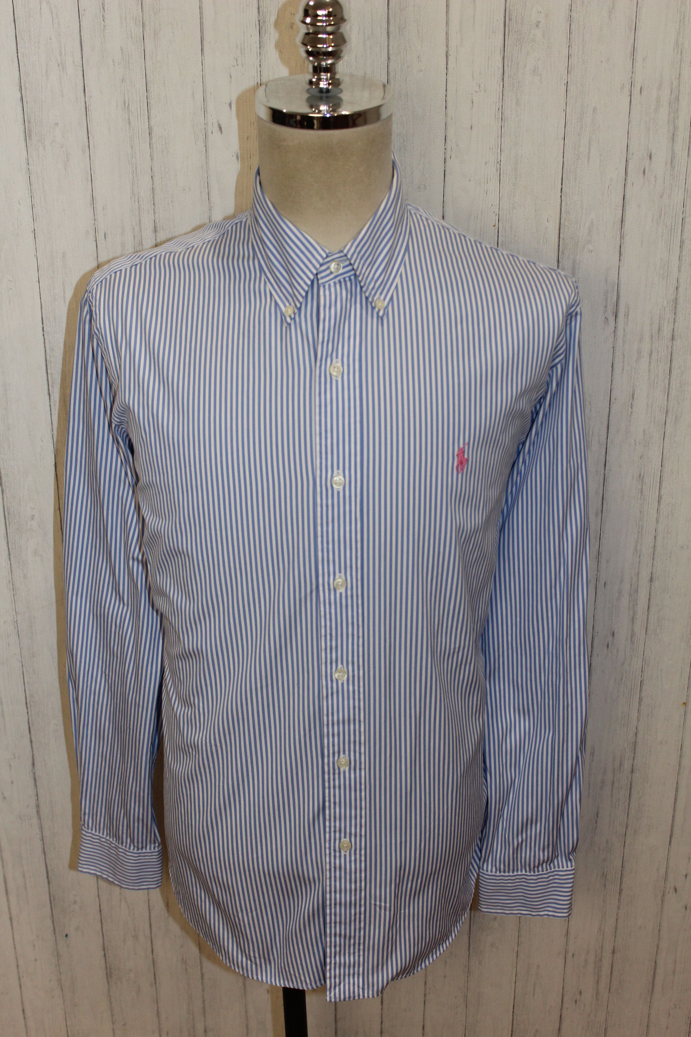 Polo Ralph Lauren RALPH LAUREN Long Sleeve Purple Striped Shirt Size US L / EU 52-54 / 3 - 3 Thumbnail