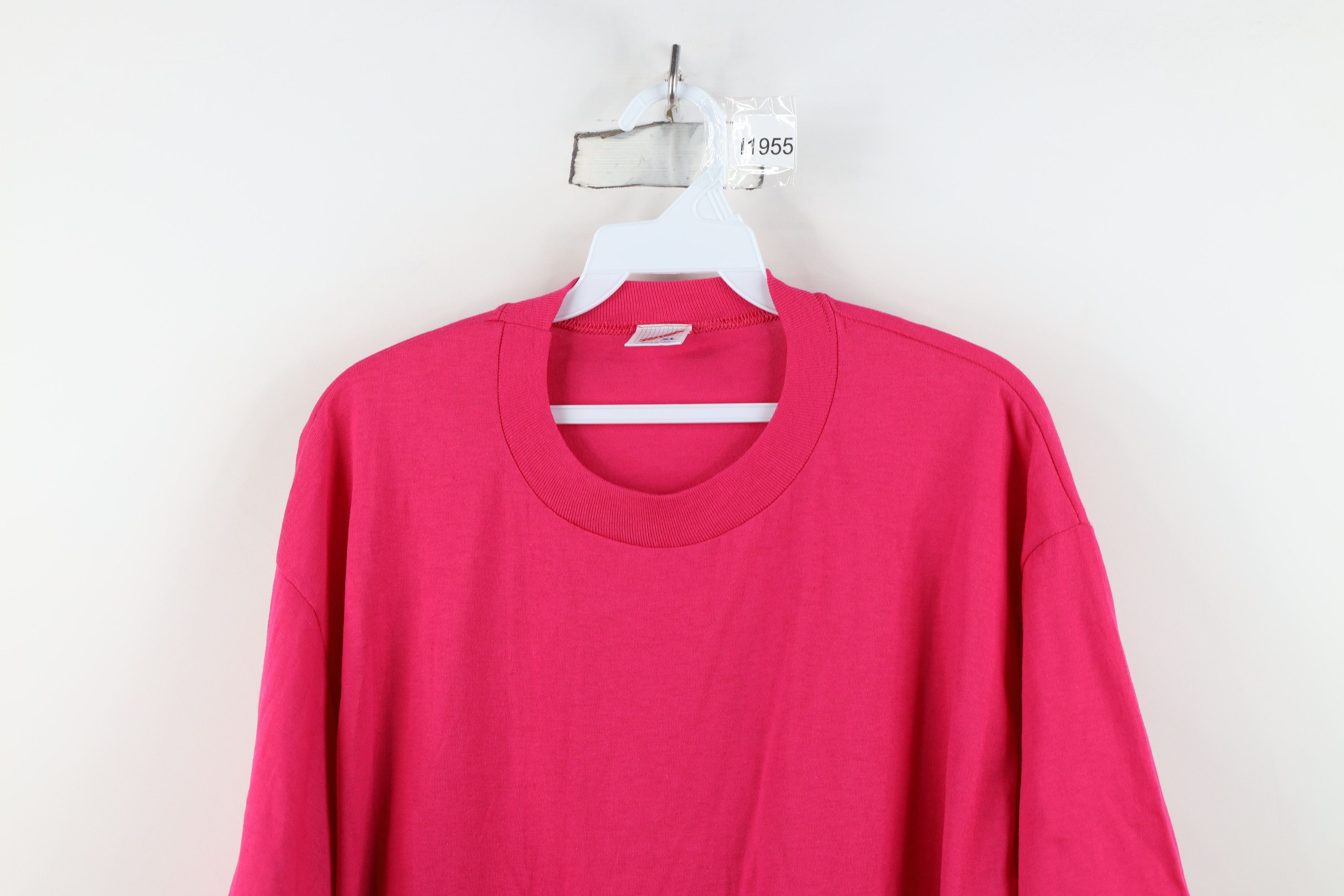 Vintage Deadstock Vintage 90s Streetwear T-Shirt Raspberry Pink USA Size XL / US 12-14 / IT 48-50 - 2 Thumbnail