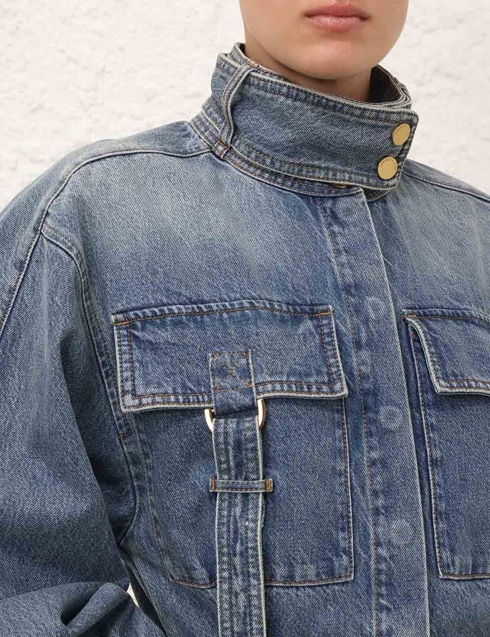 Zimmermann oc11z0925 Illustration Denim Boilersuit in Blue Size 30" / US 8 / IT 44 - 5 Thumbnail
