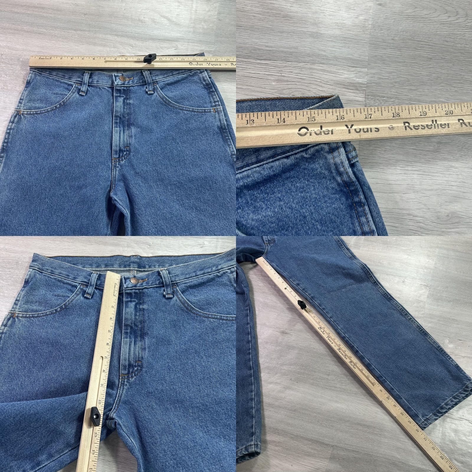 Denime Rustler Jeans Mens 32x30 Blue Regular Straight Leg 100% Cotton Denim 5-Pocket Jeans Size US 32 / EU 48 - 8 Thumbnail