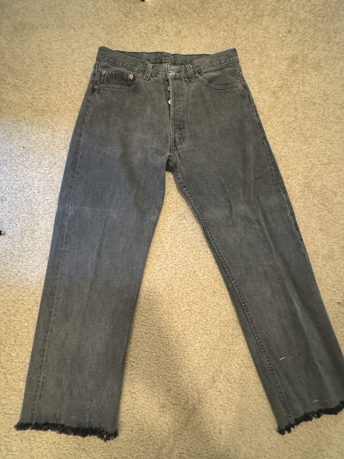 image of Levis Vintage Black Levi Jeans With Raw Hem, Men's (Size 31)