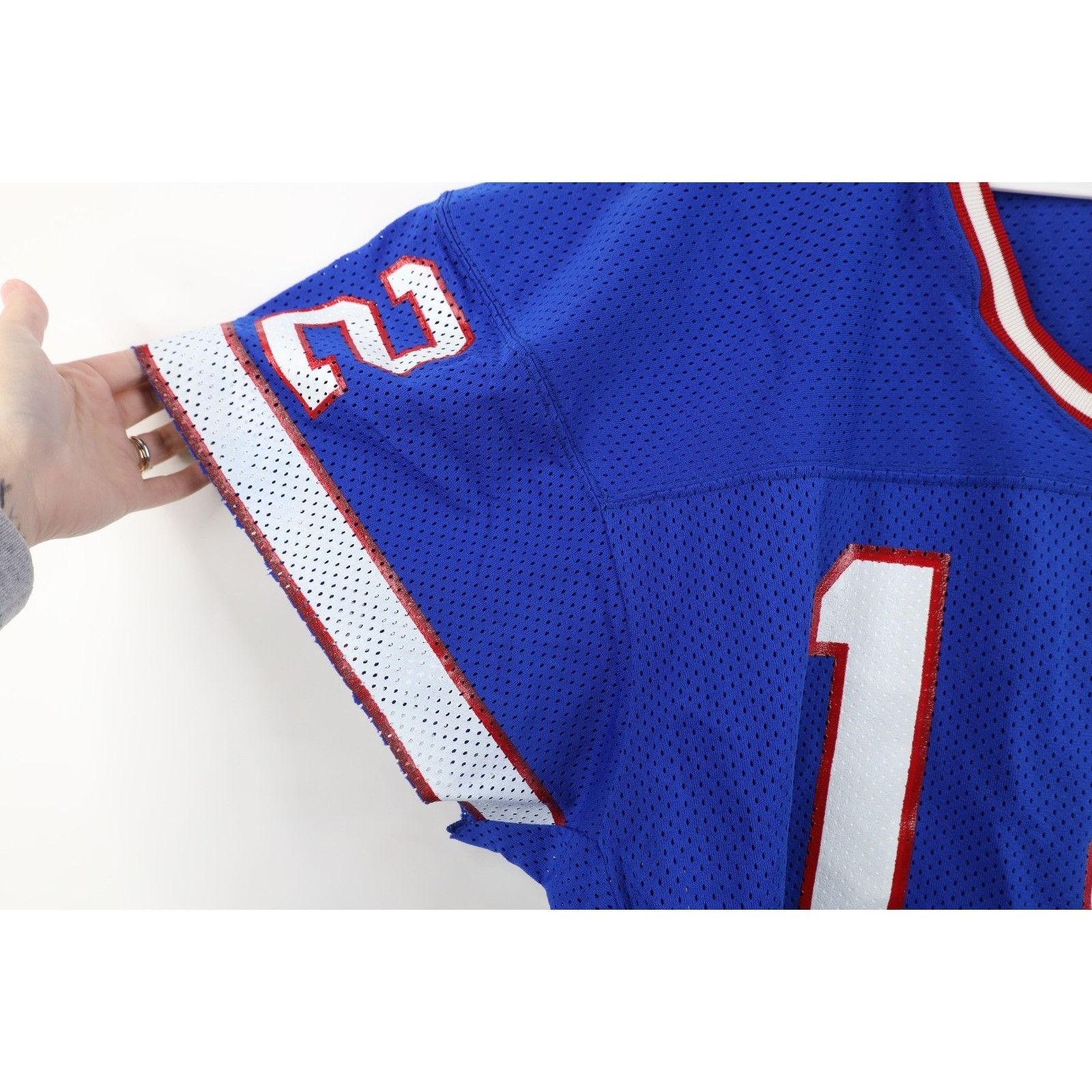 Vintage Vintage Sand Knit Game Issue Jim Kelly Buffalo Bills Jersey Size US XL / EU 56 / 4 - 7 Thumbnail