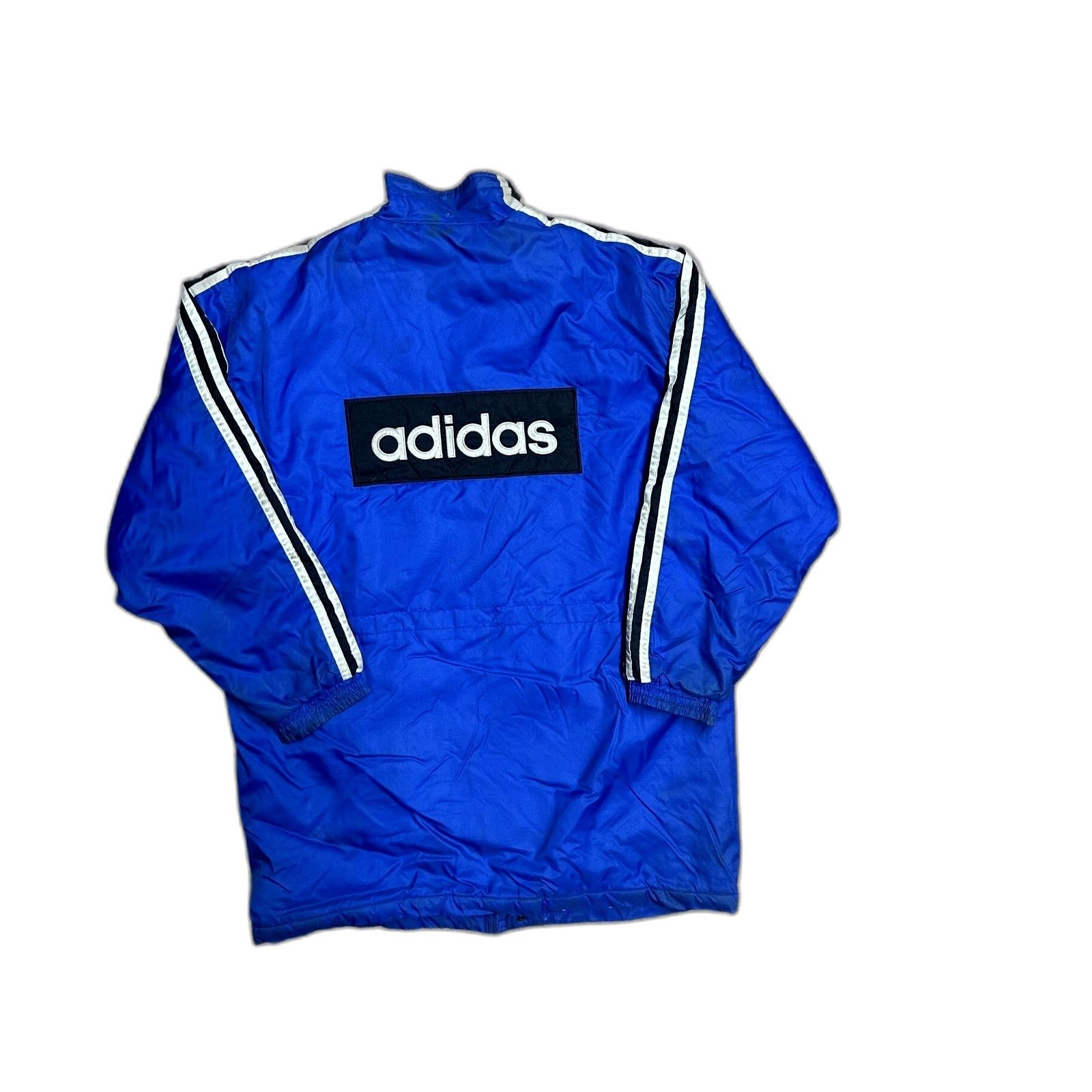 Adidas Vintage Adidas Windbreaker Puffer Quilted Long Jacket Blue X Size US XL / EU 56 / 4 - 3 Thumbnail