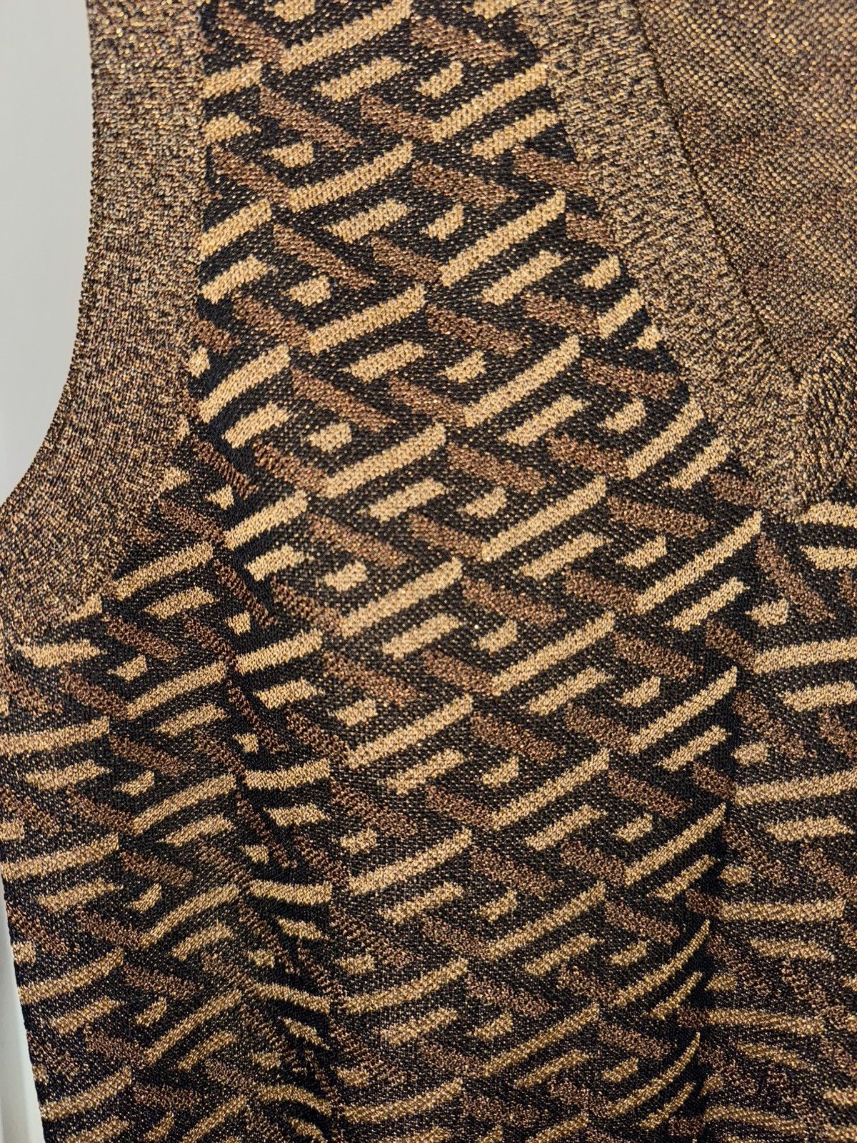 Versace Versace Black & Gold Jacquard Metallic Monogram Vest Size US S / EU 44-46 / 1 - 5 Thumbnail